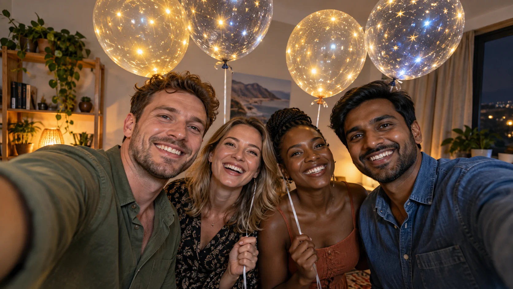 Synthetic illustrative image for Turn balloons into a constellation around us