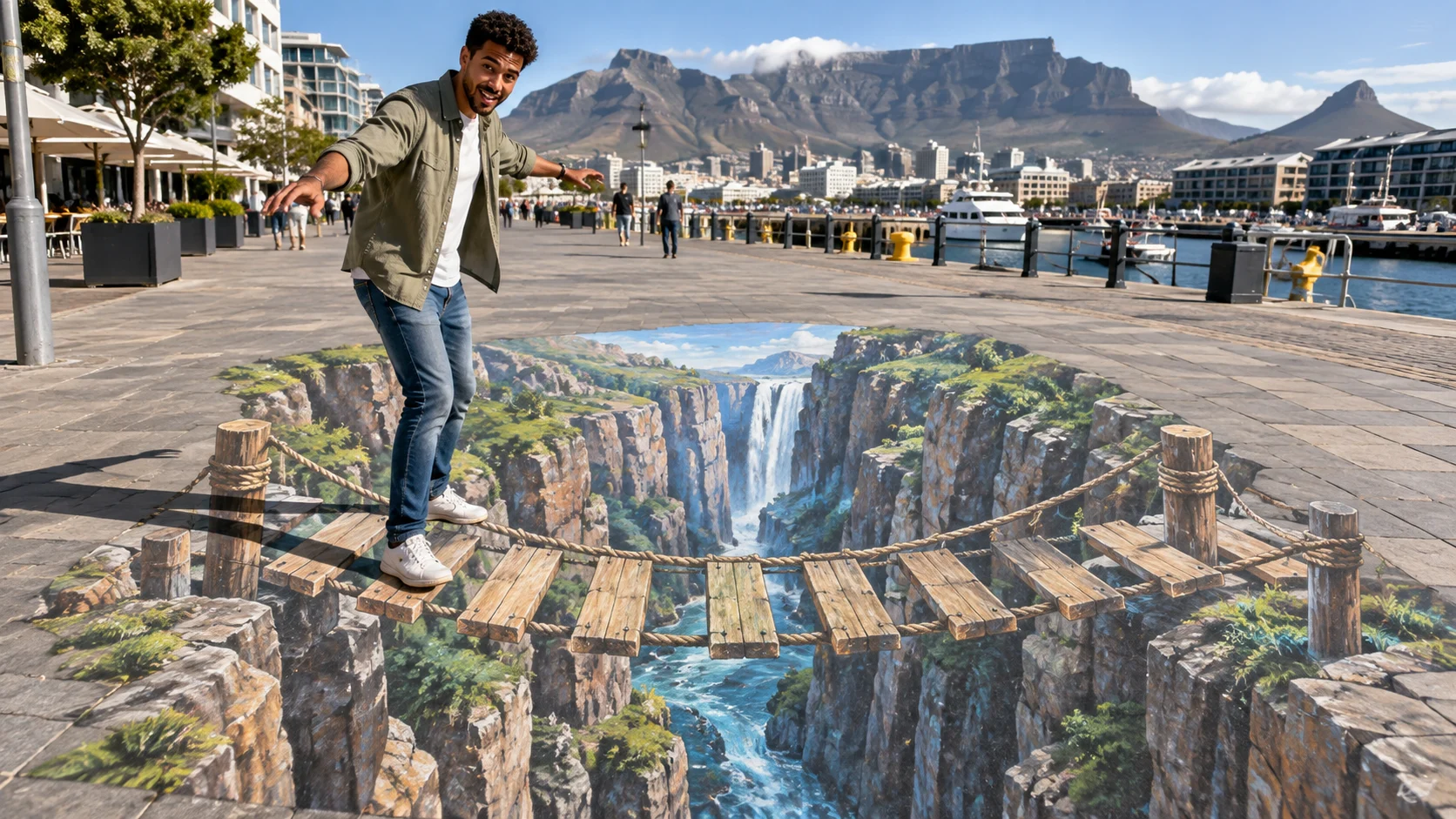 Synthetic illustrative image for Draw a chalk adventure around my feet