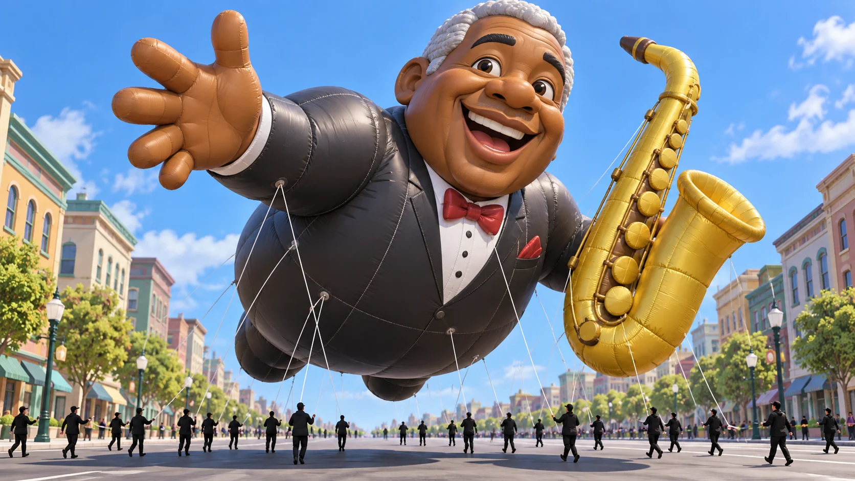 Synthetic illustrative image for Float my caricature as a parade balloon