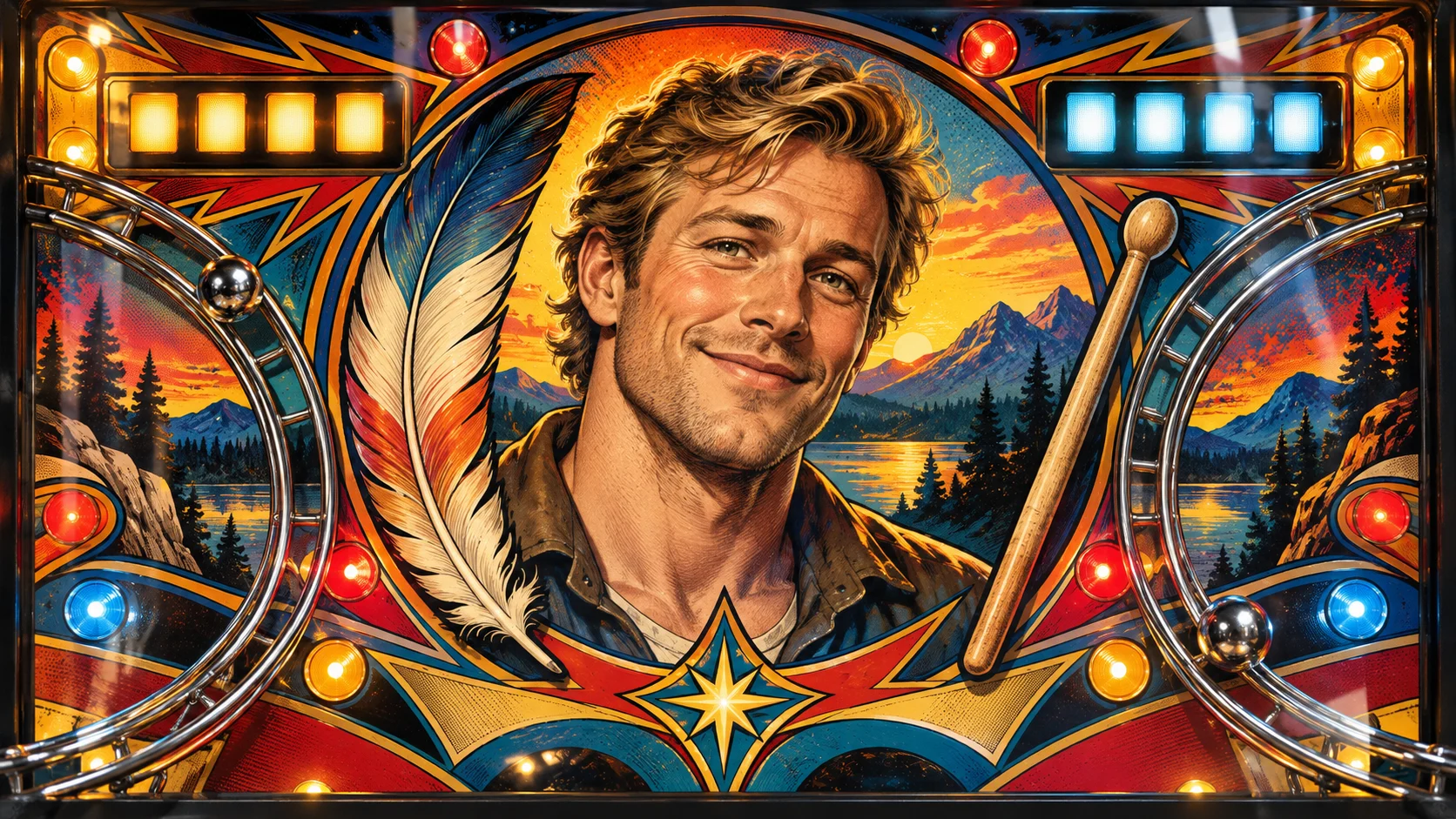 Synthetic illustrative image for Turn my portrait into a wild pinball backglass