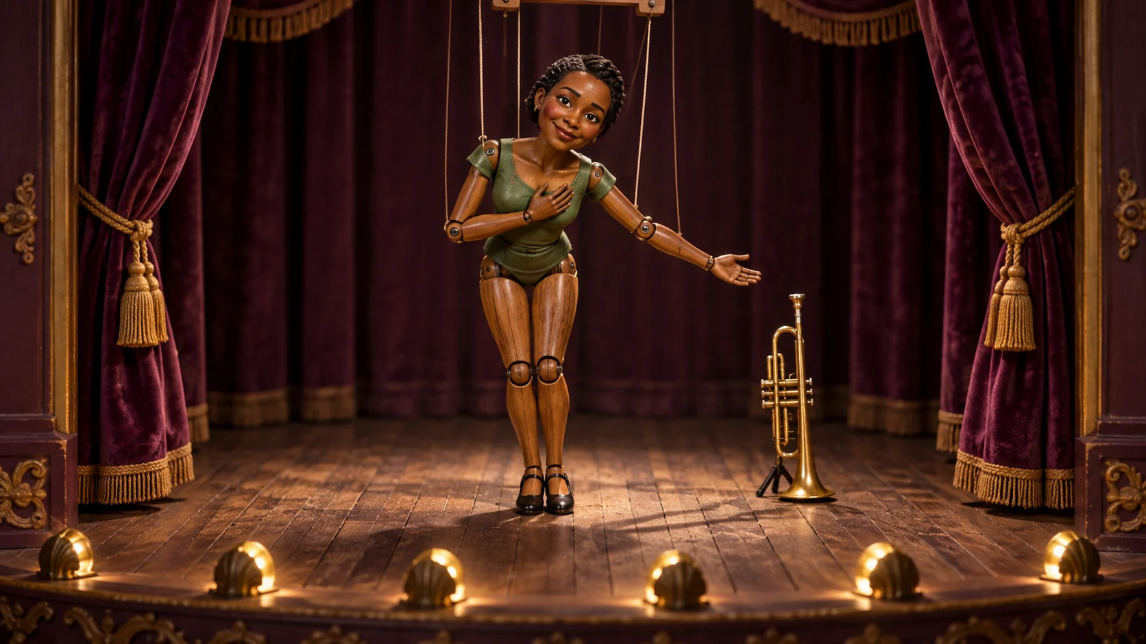 Synthetic illustrative image for Become the star of a tiny marionette stage