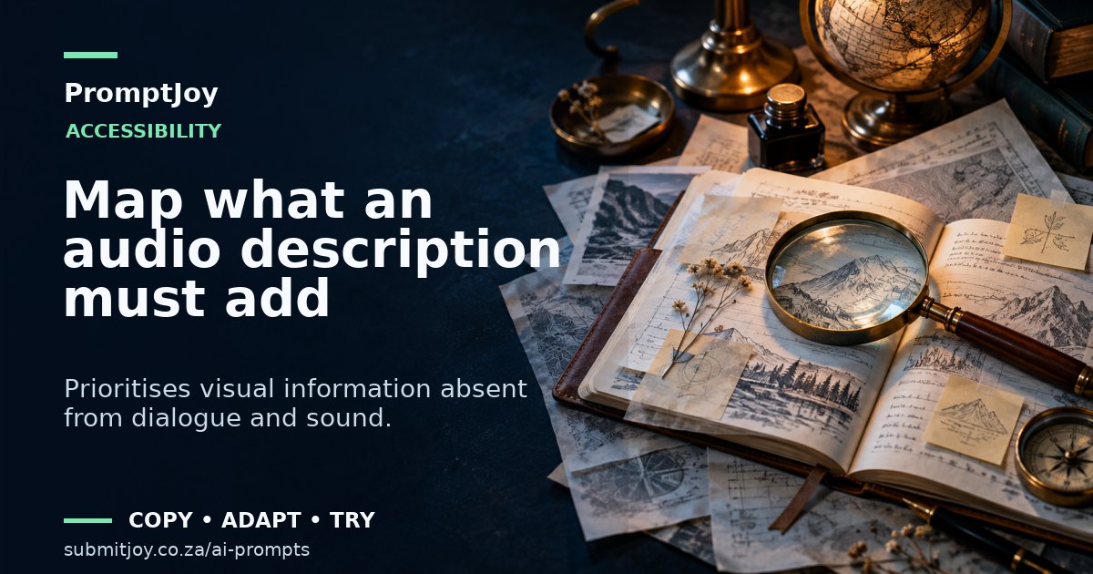Editorial illustration for Map what an audio description must add