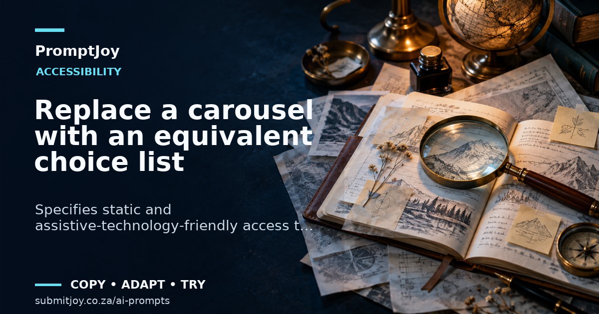 Editorial illustration for Replace a carousel with an equivalent choice list