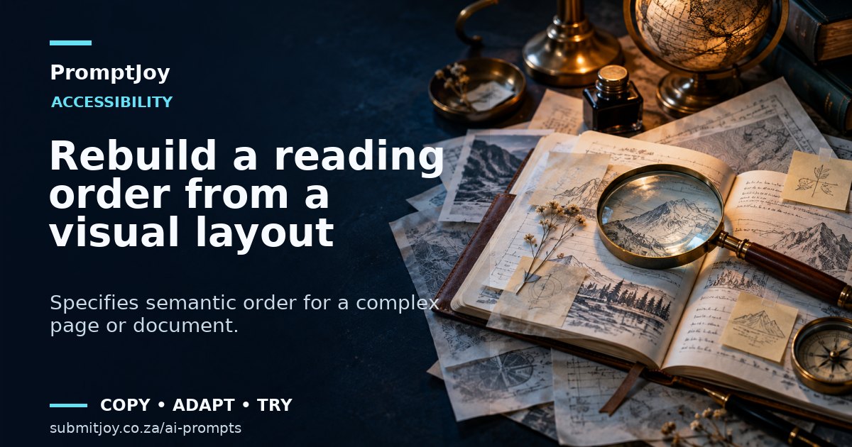 Editorial illustration for Rebuild a reading order from a visual layout
