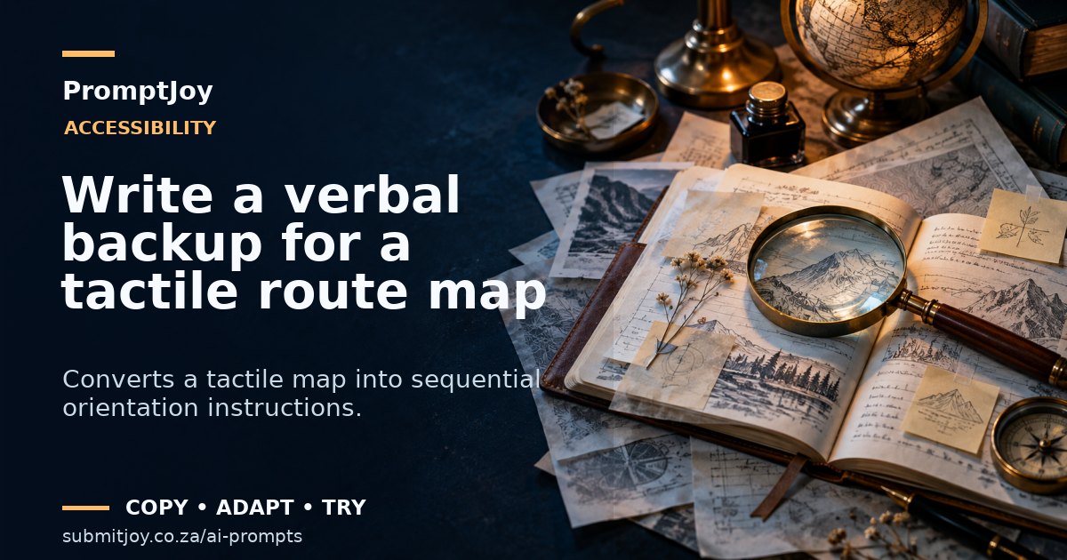 Editorial illustration for Write a verbal backup for a tactile route map