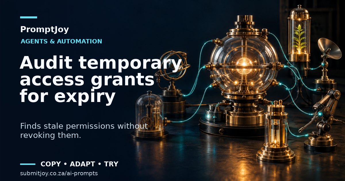Editorial illustration for Audit temporary access grants for expiry