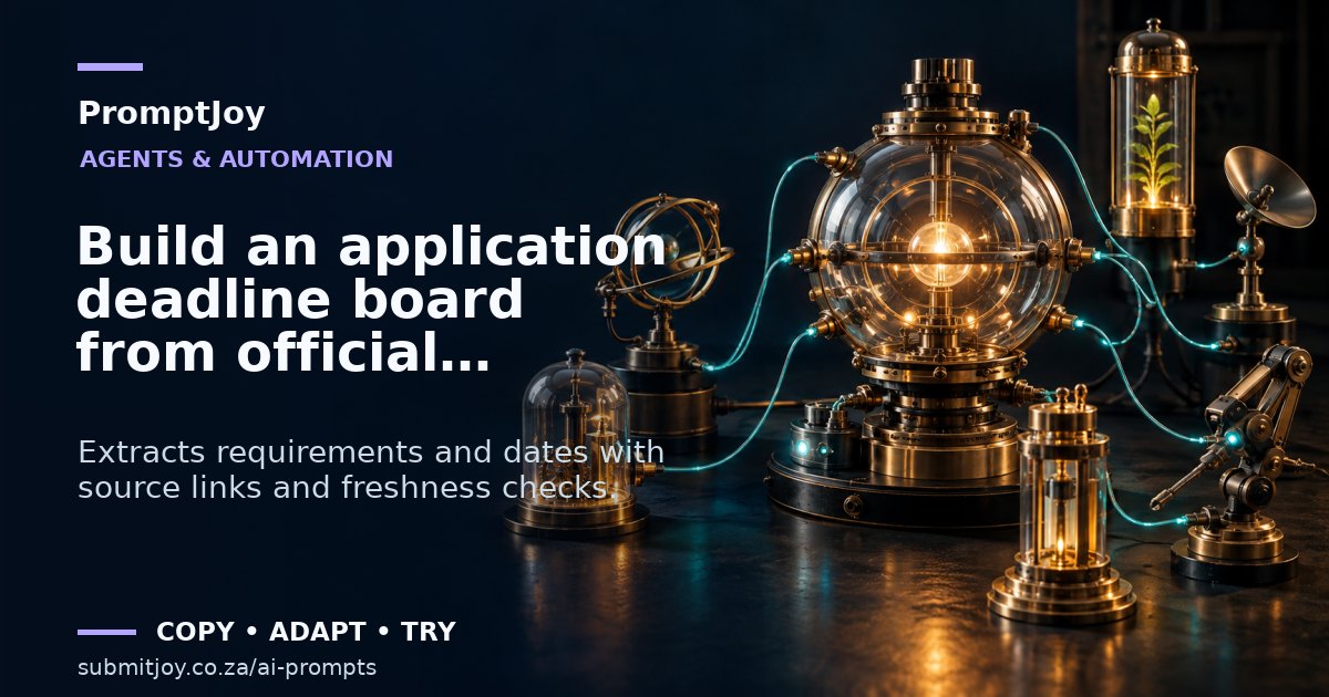 Editorial illustration for Build an application deadline board from official notices