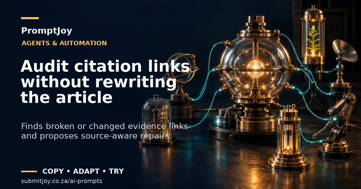 Editorial illustration for Audit citation links without rewriting the article