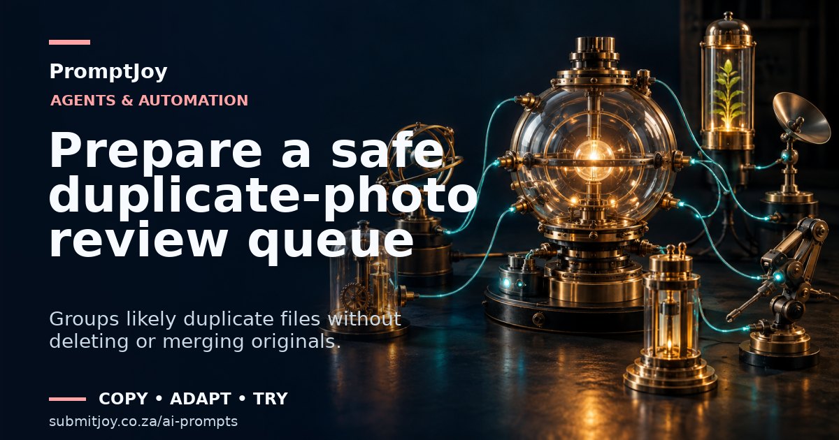 Editorial illustration for Prepare a safe duplicate-photo review queue