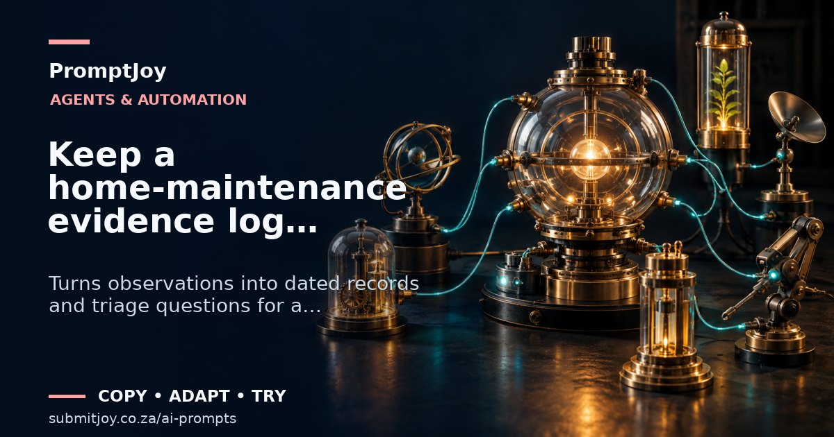 Editorial illustration for Keep a home-maintenance evidence log without booking work
