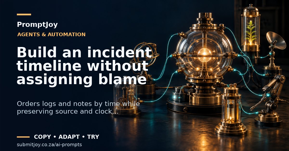 Editorial illustration for Build an incident timeline without assigning blame