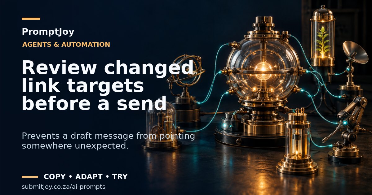 Editorial illustration for Review changed link targets before a send