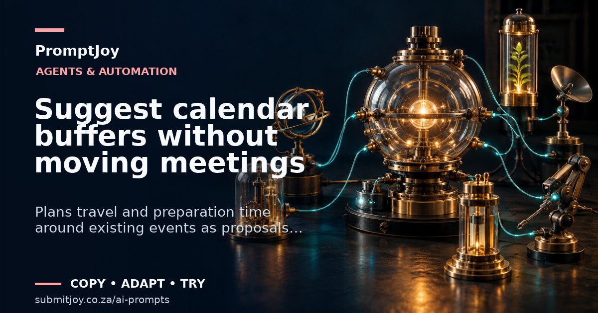 Editorial illustration for Suggest calendar buffers without moving meetings