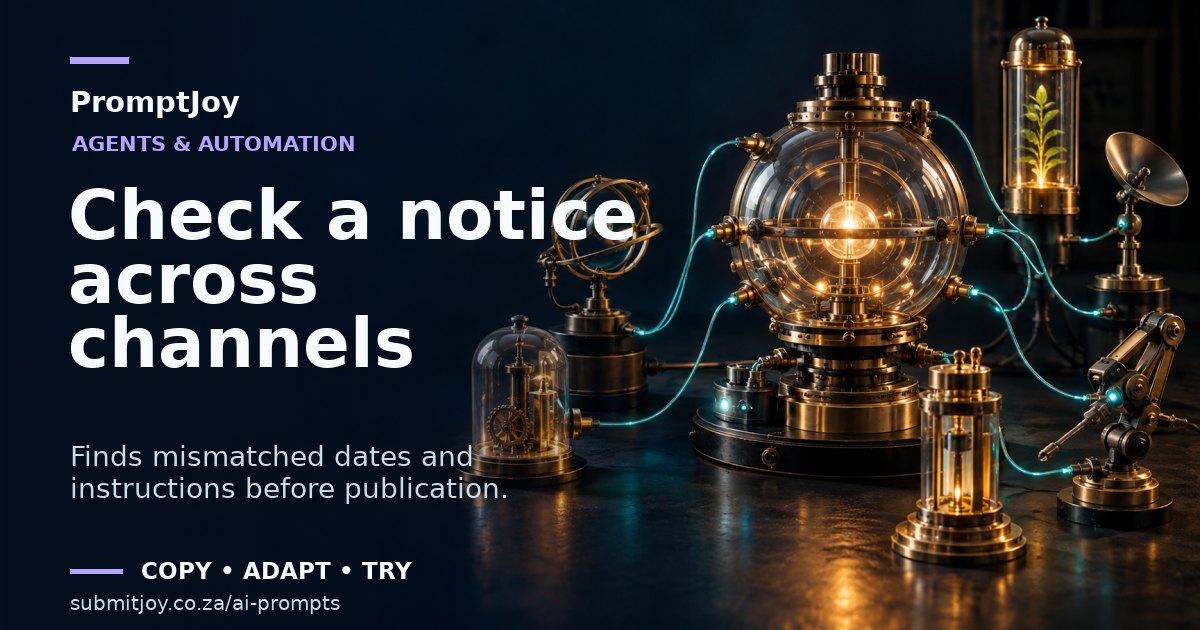 Editorial illustration for Check a notice across channels