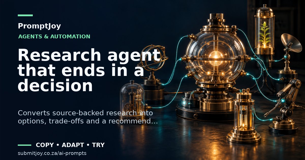 Illustration for Research agent that ends in a decision