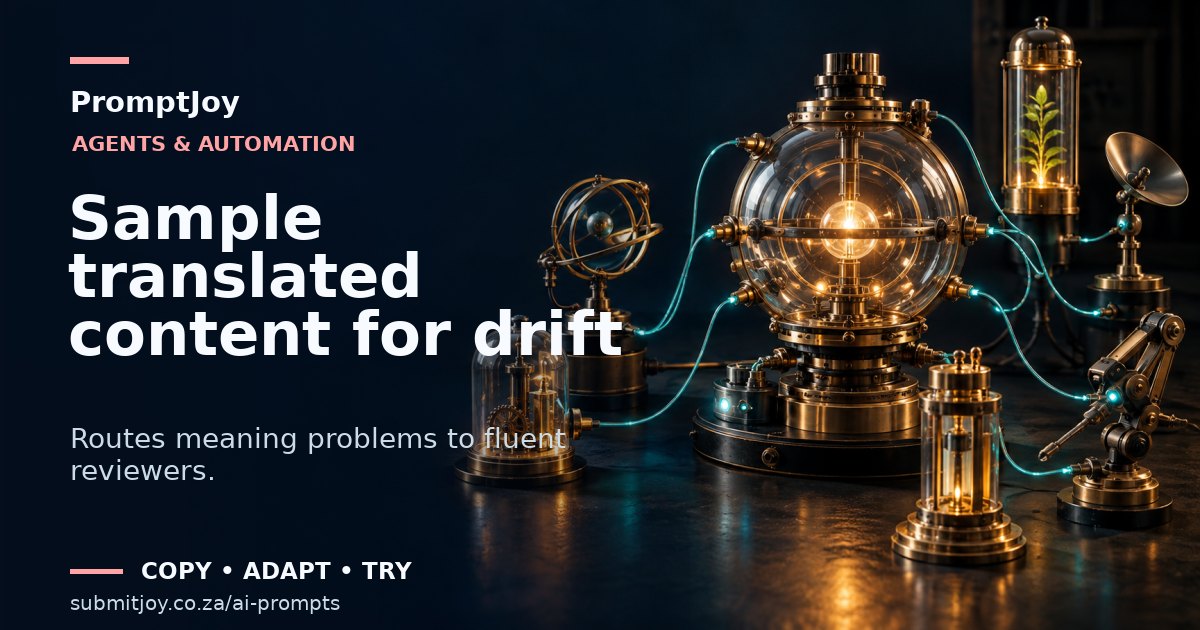 Editorial illustration for Sample translated content for drift
