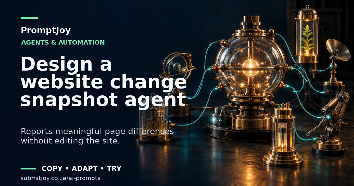 Editorial illustration for Design a website change snapshot agent