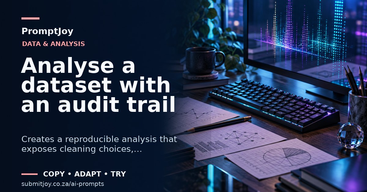 Illustration for Analyse a dataset with an audit trail