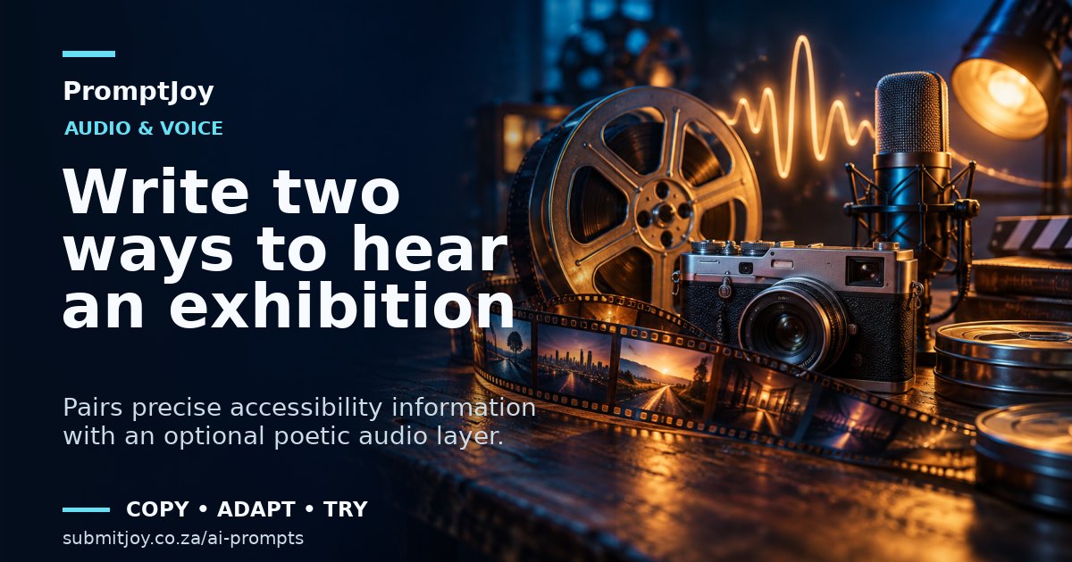 Editorial illustration for Write two ways to hear an exhibition