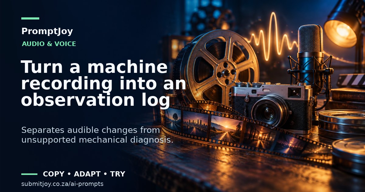 Editorial illustration for Turn a machine recording into an observation log