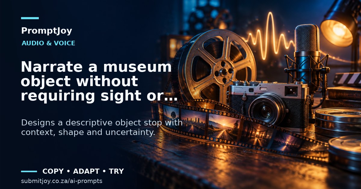 Editorial illustration for Narrate a museum object without requiring sight or touch