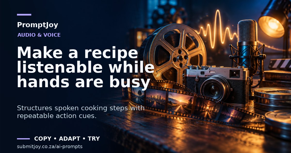 Editorial illustration for Make a recipe listenable while hands are busy