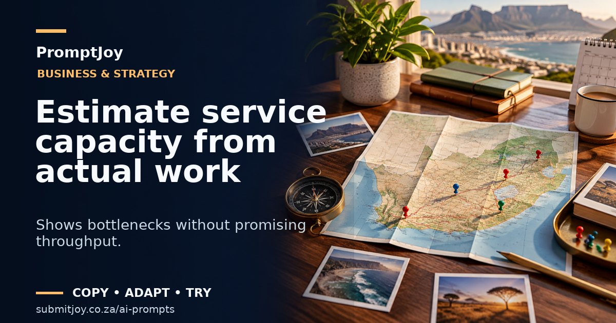 Editorial illustration for Estimate service capacity from actual work