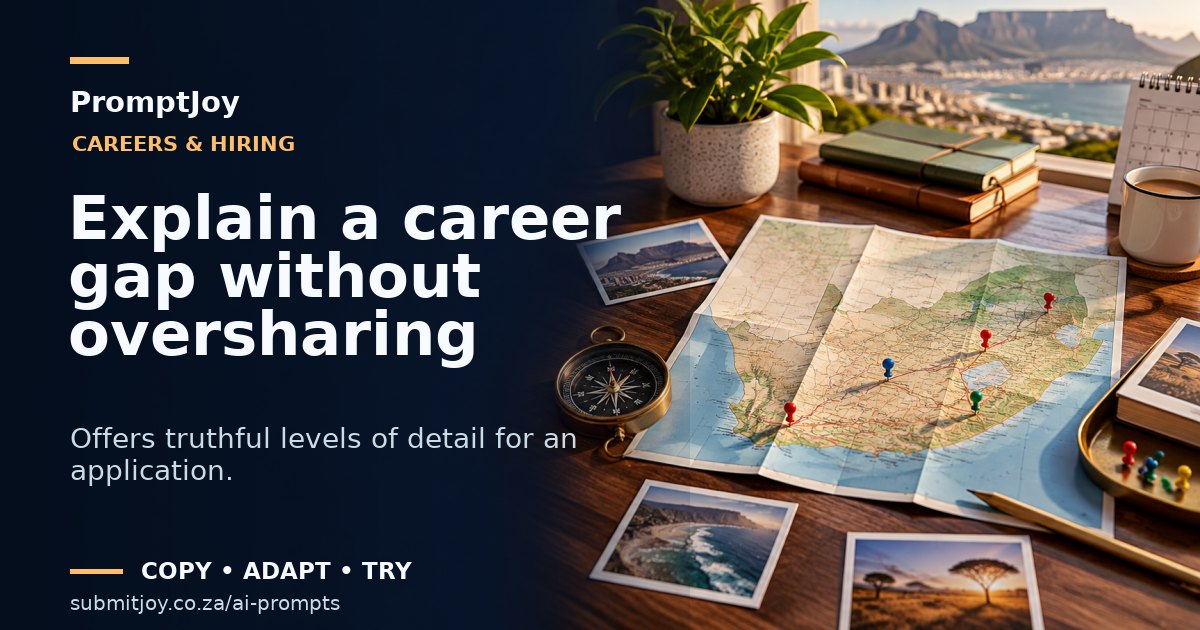 Editorial illustration for Explain a career gap without oversharing