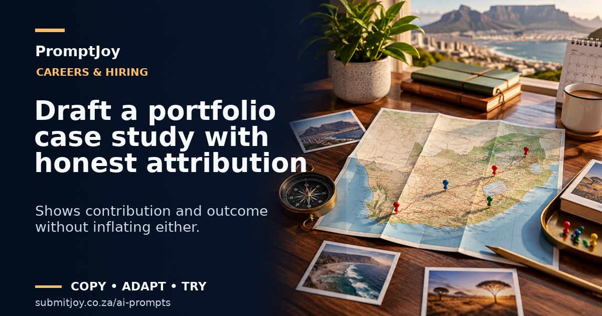 Editorial illustration for Draft a portfolio case study with honest attribution