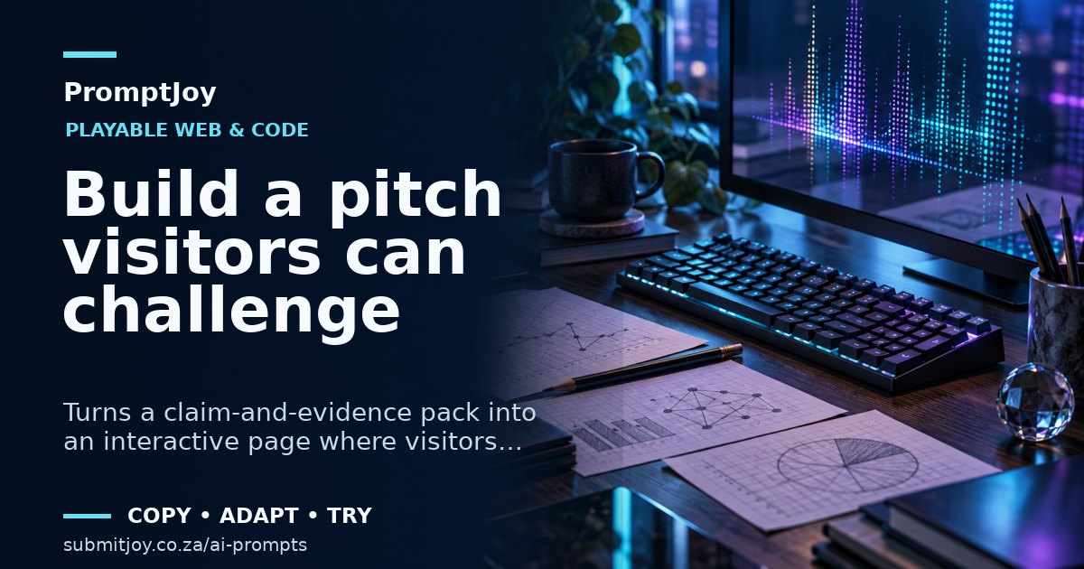 Illustration for Build a pitch visitors can challenge