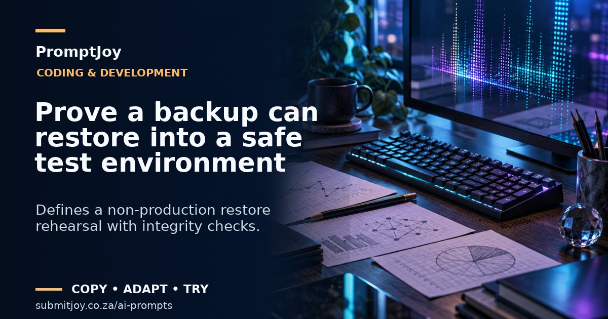 Editorial illustration for Prove a backup can restore into a safe test environment