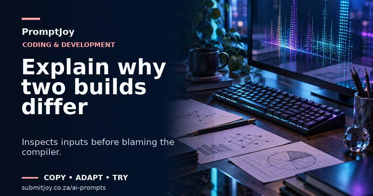 Editorial illustration for Explain why two builds differ