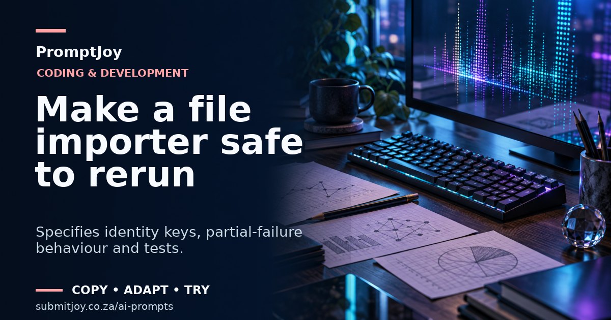 Editorial illustration for Make a file importer safe to rerun