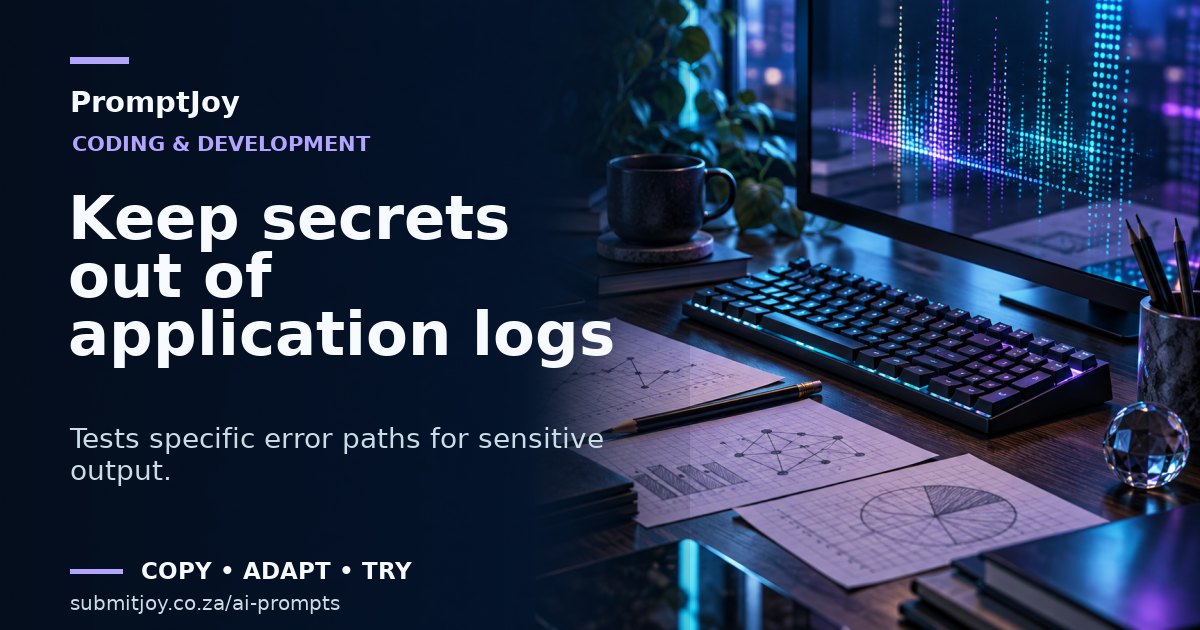 Editorial illustration for Keep secrets out of application logs