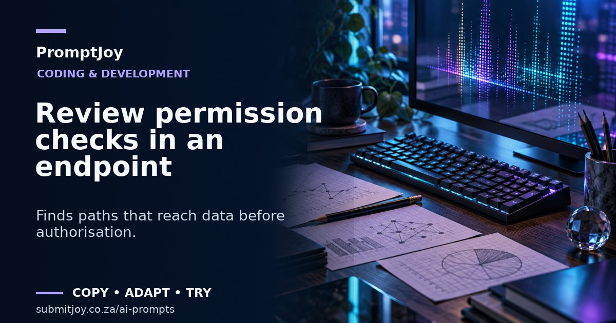 Editorial illustration for Review permission checks in an endpoint