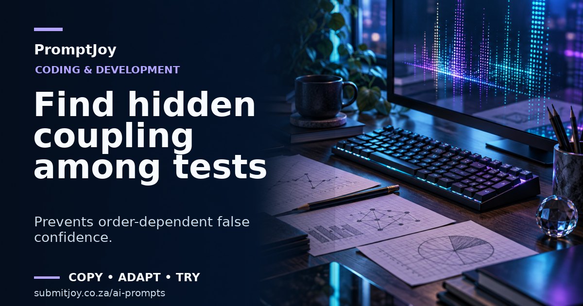 Editorial illustration for Find hidden coupling among tests