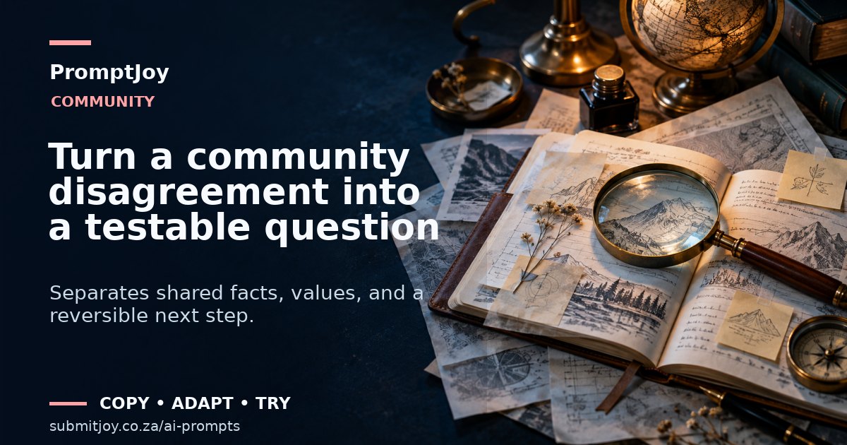 Illustration for Turn a community disagreement into a testable question
