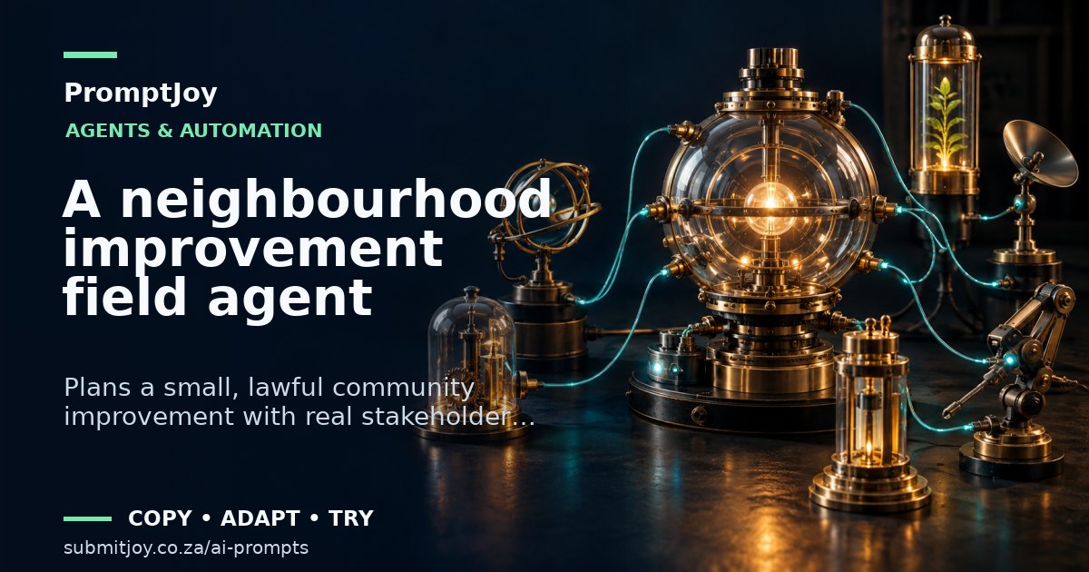 Editorial illustration for A neighbourhood improvement field agent