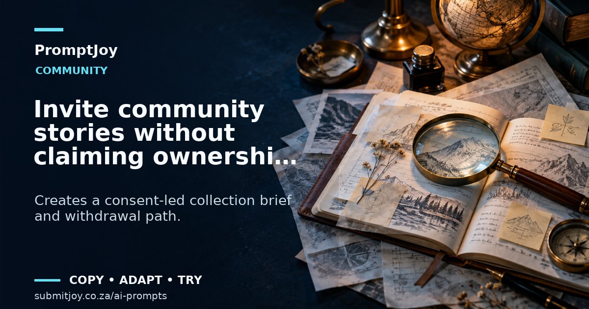 Illustration for Invite community stories without claiming ownership of them