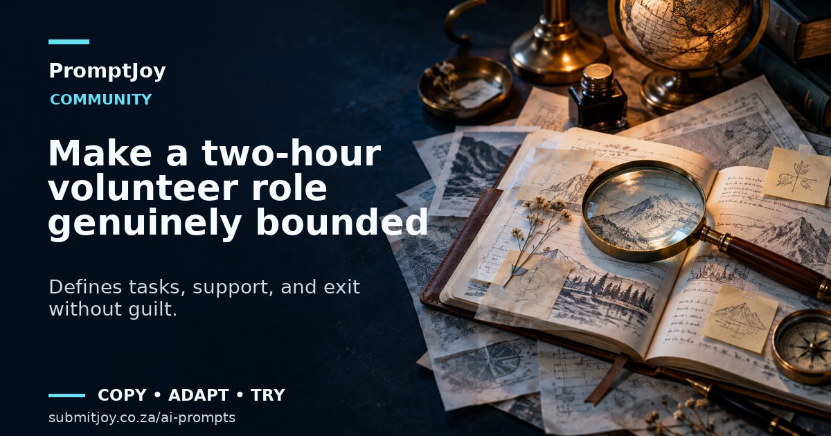 Illustration for Make a two-hour volunteer role genuinely bounded