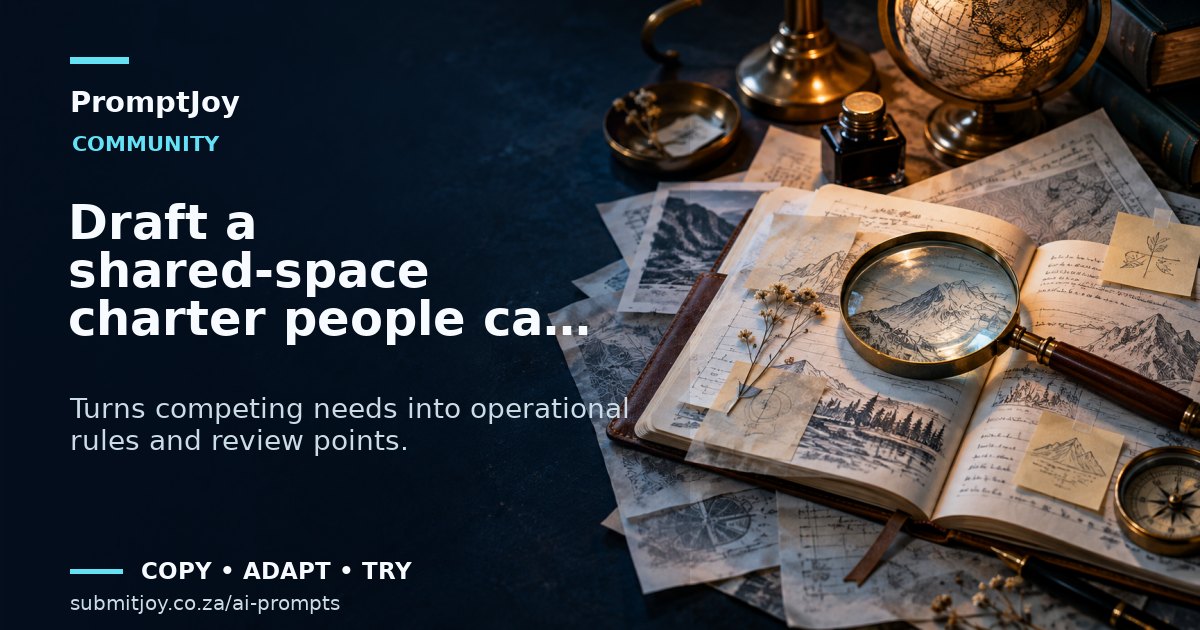 Illustration for Draft a shared-space charter people can actually use
