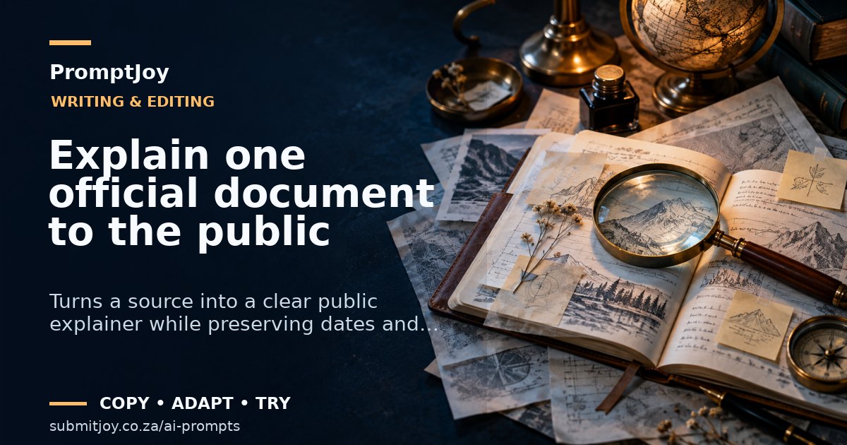 Editorial illustration for Explain one official document to the public