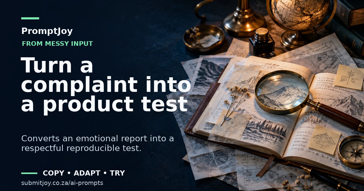 Illustration for Turn a complaint into a product test