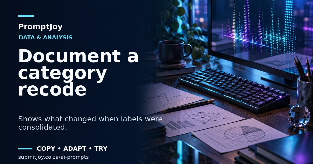 Editorial illustration for Document a category recode