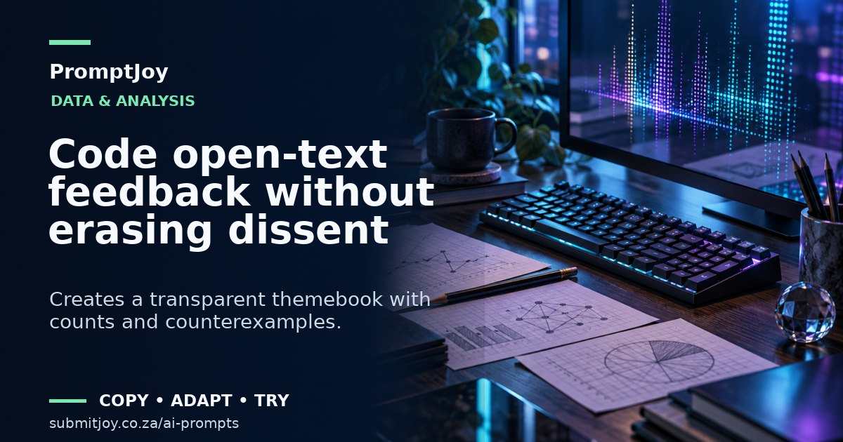 Editorial illustration for Code open-text feedback without erasing dissent