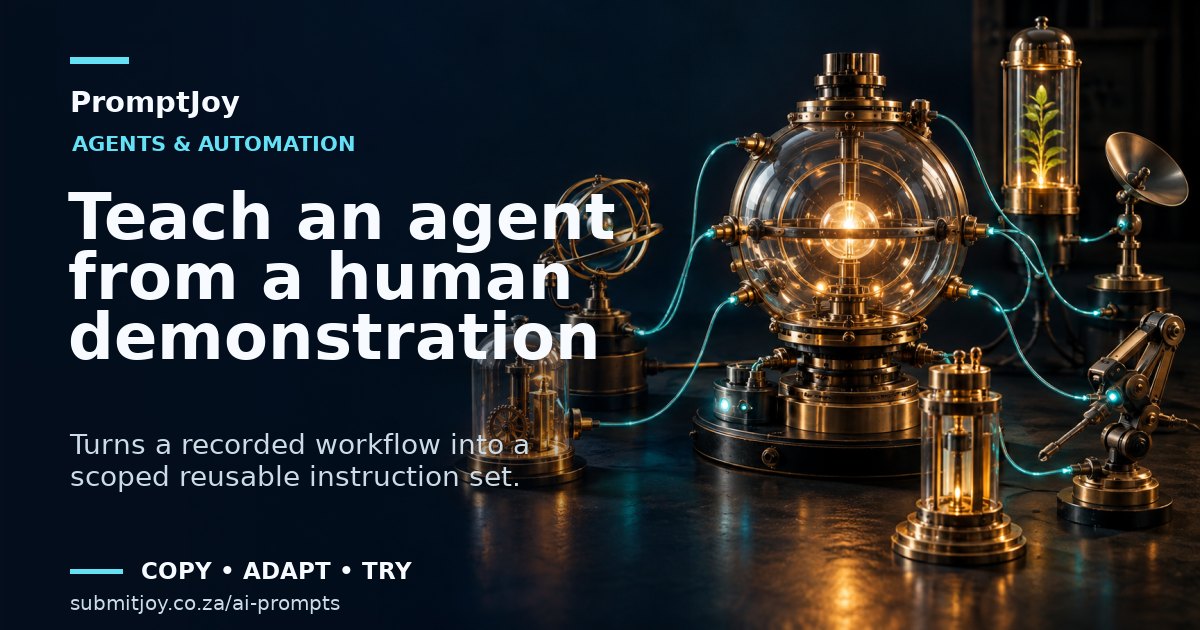 Editorial illustration for Teach an agent from a human demonstration