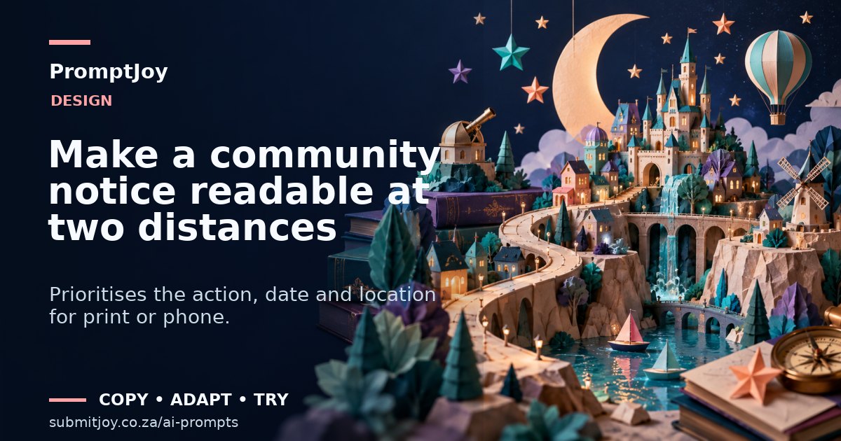 Illustration for Make a community notice readable at two distances