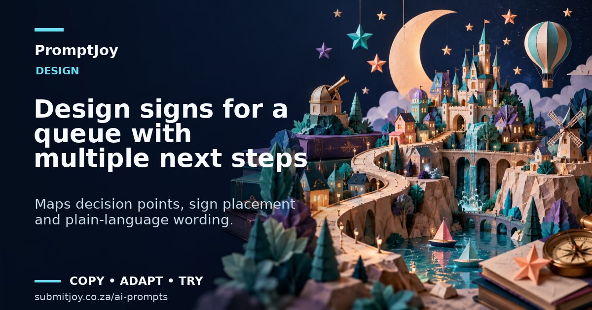 Illustration for Design signs for a queue with multiple next steps