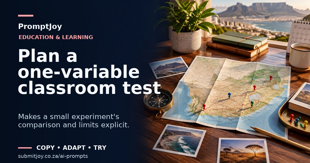 Editorial illustration for Plan a one-variable classroom test
