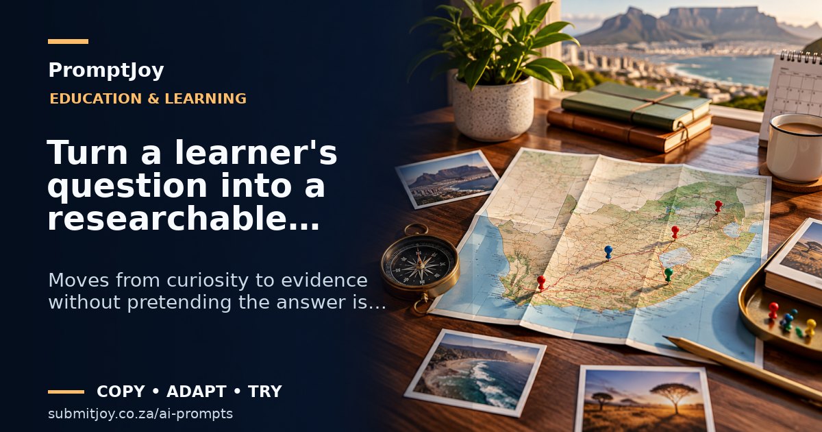 Editorial illustration for Turn a learner's question into a researchable sequence